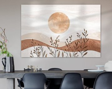 Abstract landscape with sun