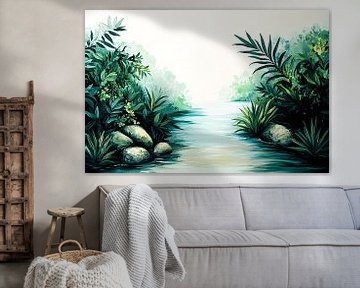 Rustgevende rivier en groene natuur van Imperial Art House