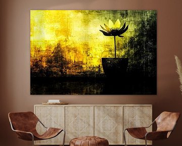 Abstracte bloem met gele tinten van Imperial Art House