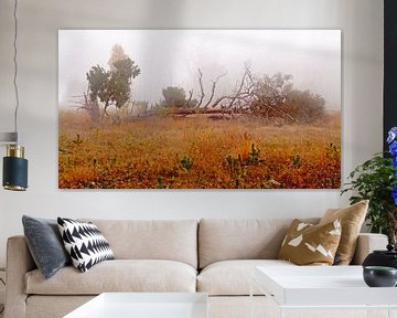 Fallen tree (Fallen tree in fog landscape) by Caroline Lichthart