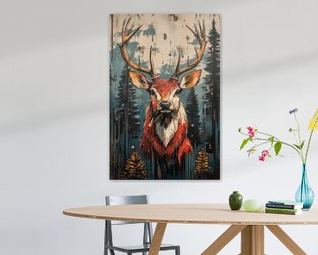Rood hert voor een rustieke houten achtergrond van MArt