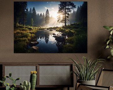Vredige ochtendsfeer in het bos van Christina Bauer Photos