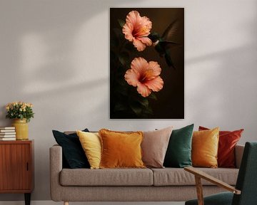 Elegante Hibiscus en Kolibrie