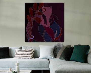 Abstract fantasie in rood van annemiek art