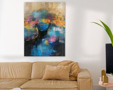 Abstract Hoofd met Kleuren van Kunst Kriebels