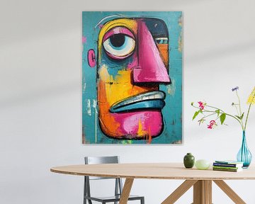 Abstracte Gezichtsuitdrukking | Vibrant Expression of Humanity van ARTEO Schilderijen