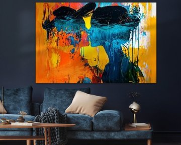 Abstracte silhouetten in levendige kleuren