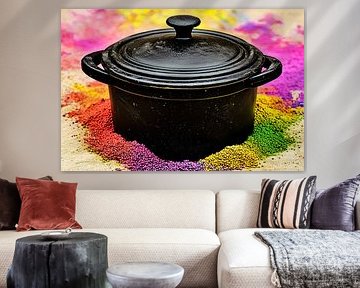 Black pot and explosion of colours by Art & Soul Creations