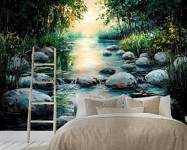 Voorbeeld van het werk in een kamer