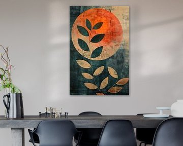 Bladeren en Cirkel | Oranje Cirkels van I ❤ Bloemen