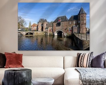 Sunny view of the Koppelpoort in Amersfoort