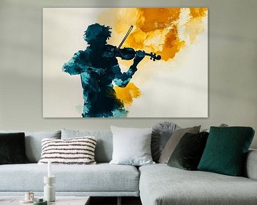 Abstrakte Geigerin mit Silhouette von Imperial Art House