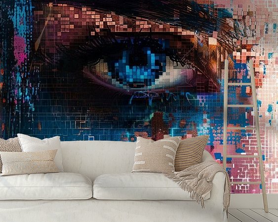 Voorbeeld van het werk in een kamer