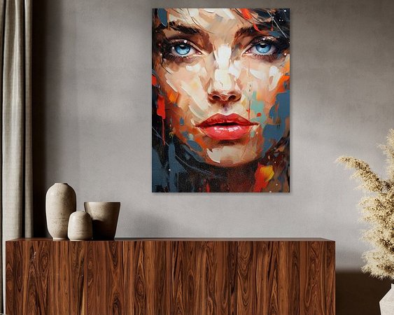 Voorbeeld van het werk in een kamer