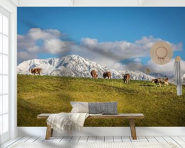 Kühe auf der Weide in Obermauern, Virgental von Christian Müringer