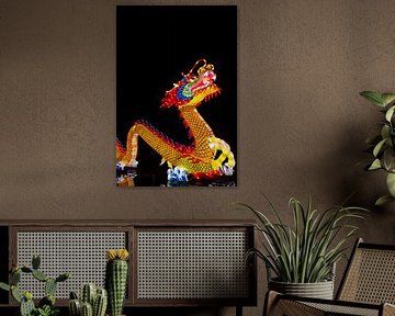 Un dragon chinois coloré s'invite au festival des lumières de Chine d'Utrecht