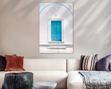 Blue Greek Door in Santorini Style | Travel Photography by Marit Hilarius