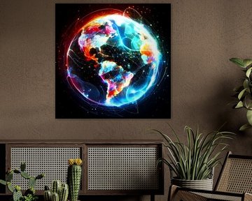 Doorschijnende wereldbol in heldere kleuren