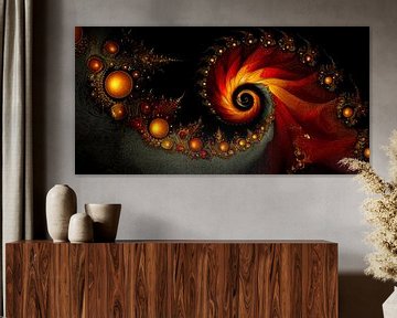 Vurige Spiraal | Abstracte energie van Karina Brouwer
