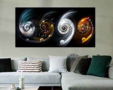 Tijdspiralen | abstracte wanddecoratie van Karina Brouwer