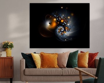Dans van de Elementen | Abstracte fractale muurdecoratie van Karina Brouwer
