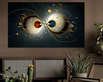 Botsing van Werelden | kosmisch geïnspireerde wanddecoratie van Karina Brouwer