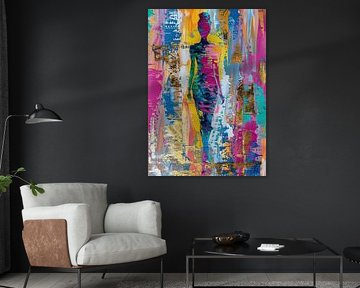 Vrouw en Kleur | Vrouw Silhouet van Kunst Kriebels