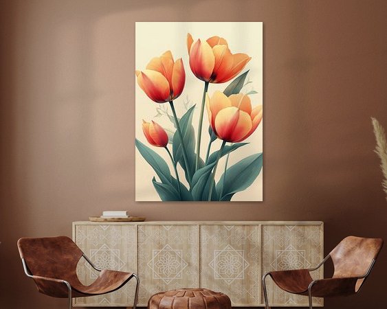 Voorbeeld van het werk in een kamer