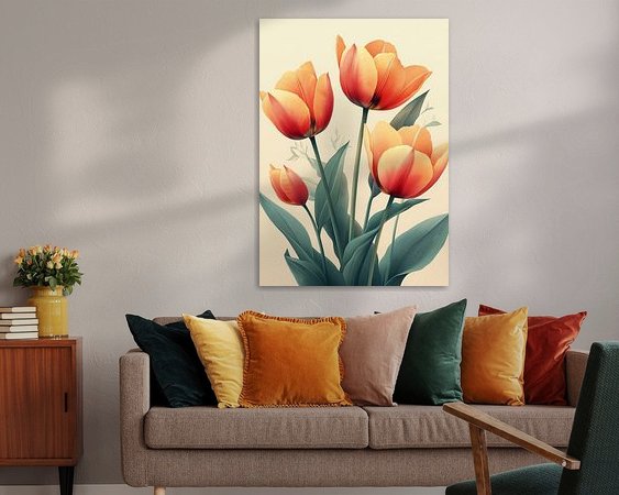 Voorbeeld van het werk in een kamer