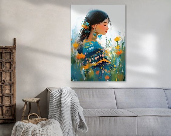 Voorbeeld van het werk in een kamer