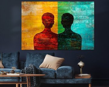 Colourful silhouettes on abstract background by Art & Soul Creations