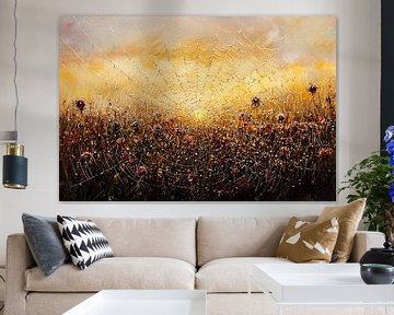 Spinnenweb met bloemen en zon van Imperial Art House