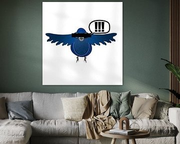 Scheldend anoniem blauwe vogel