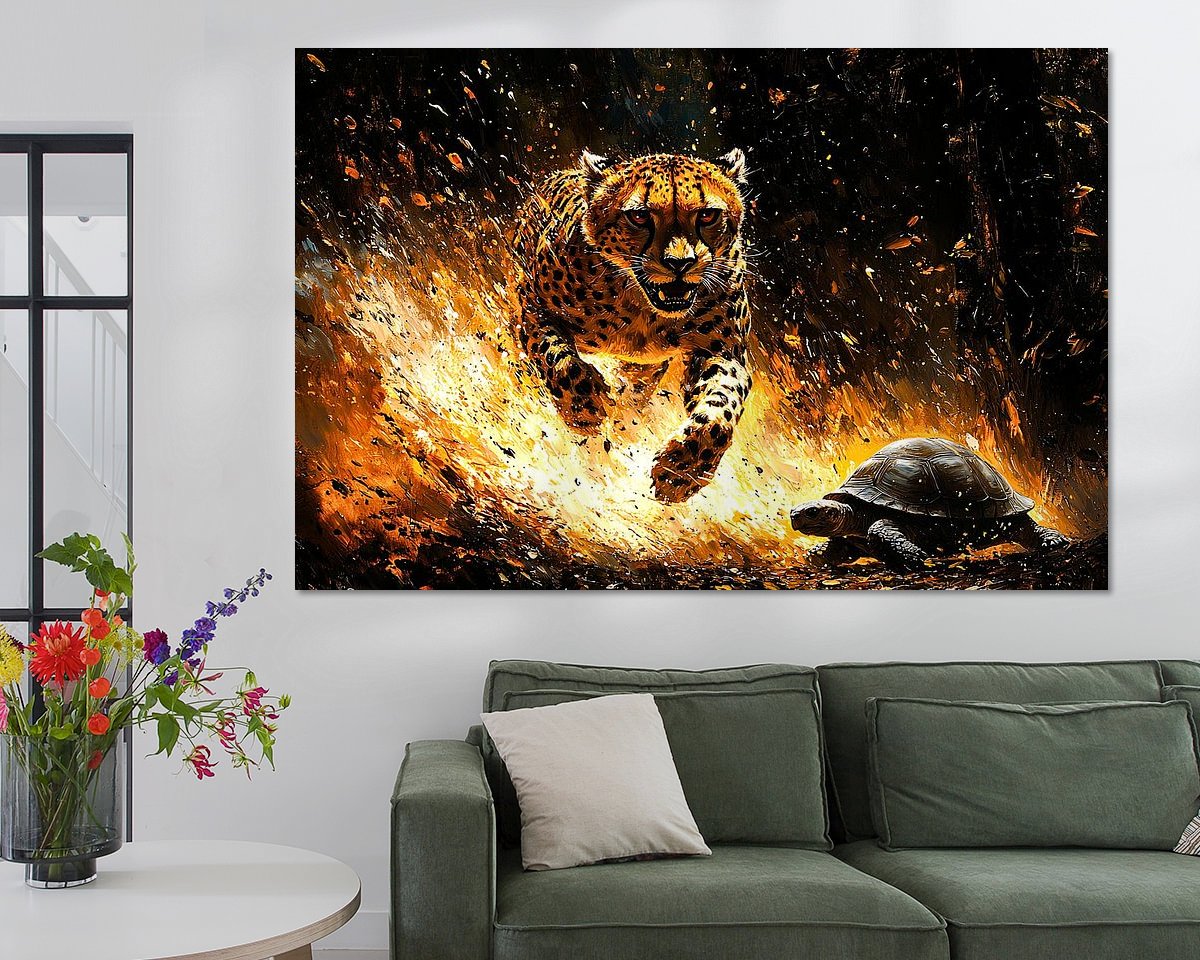 Voorbeeld van het werk in een kamer
