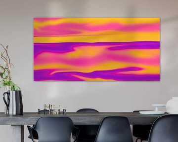 Coucher de soleil coloré, art abstrait en rose, violet et orange sur True Nature Art