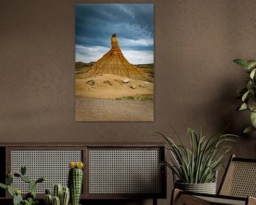 Castildeterra rock formation in the Bardenas Blanca area of the Bardenas Riales Natural Park