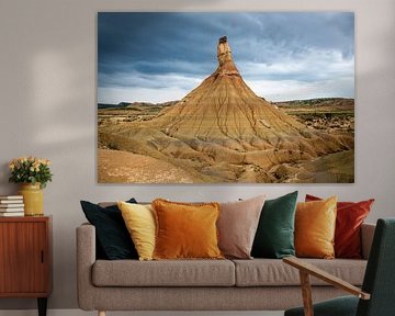 Castildetierra rotsformatie in het Bardenas Blanca gebied van het natuurpark Bardenas Reales