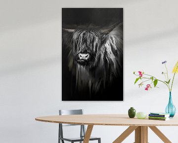 Highlander écossais sur fond noir