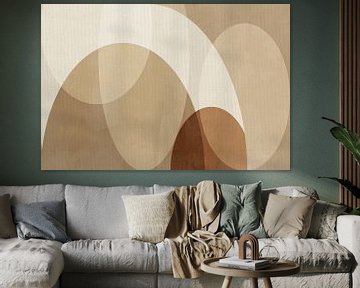 Minimalistische kunst in bruine kleuren op linnen van Dina Dankers