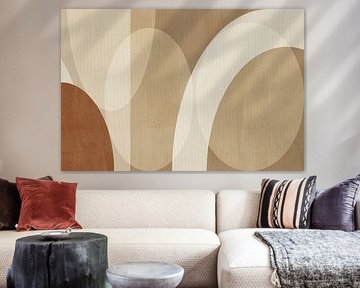 Abstracte moderne kunst in bruine kleuren op linnen van Dina Dankers