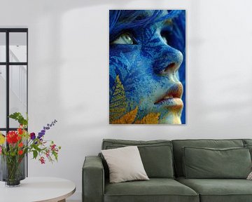 portrait in yellow and blue by Egon Zitter