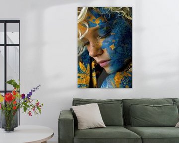 portrait in yellow and blue by Egon Zitter