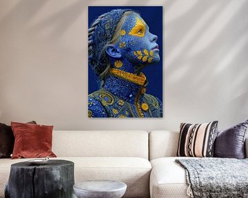 portrait in yellow and blue by Egon Zitter