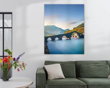 Brug van de Duivel en Serchio rivier, Toscane van Stefano Orazzini