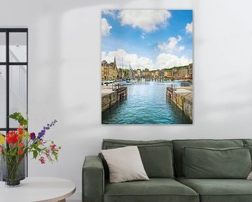Vue du village de Honfleur et de l'entrée du port, Normandie sur Stefano Orazzini