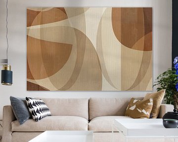 Moderne abstracte kunst in beige en bruin van Abstract Minimalist Art