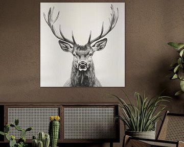 Noble red deer - Classic pencil art