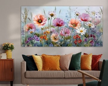 Colourful blossoms in a cornfield paradise