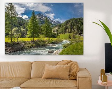 Kalserbach in het dal van Dorfer Tal bij de ingang van de Daberklamm, Kals am Großglockner van Christian Müringer