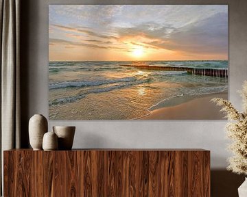 Evening on the beach by Johann Pavelka